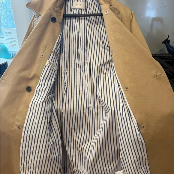 AYR Tan Double-Breasted Trench Coat - Picture 7 of 8